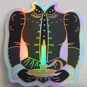 Victorian Girl Gothic Holographic Vinyl Sticker